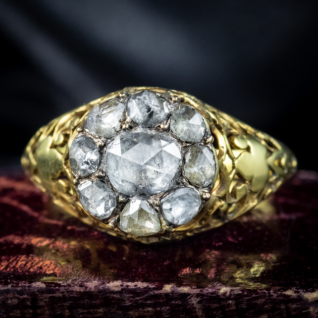 Early Georgian Rose Diamond Heart Pendant – Butter Lane Antiques