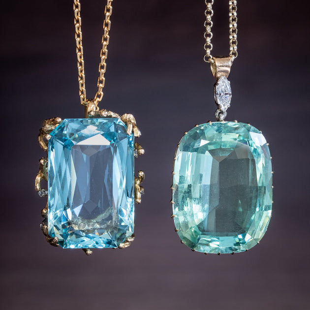 vintage aquamarine necklace