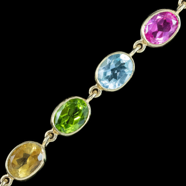 Victorian Style Gemstone Bracelet 9ct Gold
