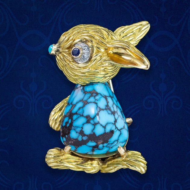 Vintage Turquoise Rabbit Brooch – Laurelle Antique Jewellery