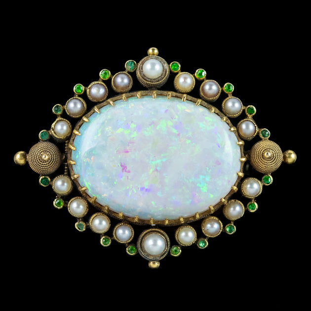 Antique sale opal brooch