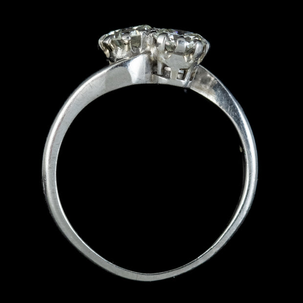Antique Edwardian Diamond Twist Ring Platinum 0.80ct Of Diamond
