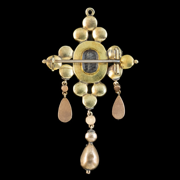 Antique Georgian Mourning Hair Pearl 9ct 9K Gold Stick Pin Brooch –  Lancastrian Jewellers