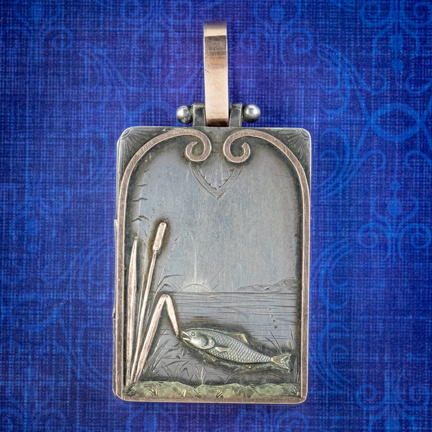 Antique Victorian Silver Fish Locket Pendant Circa 1880 – Laurelle