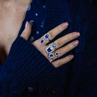 How to Style a Sapphire and Diamond Cluster Ring