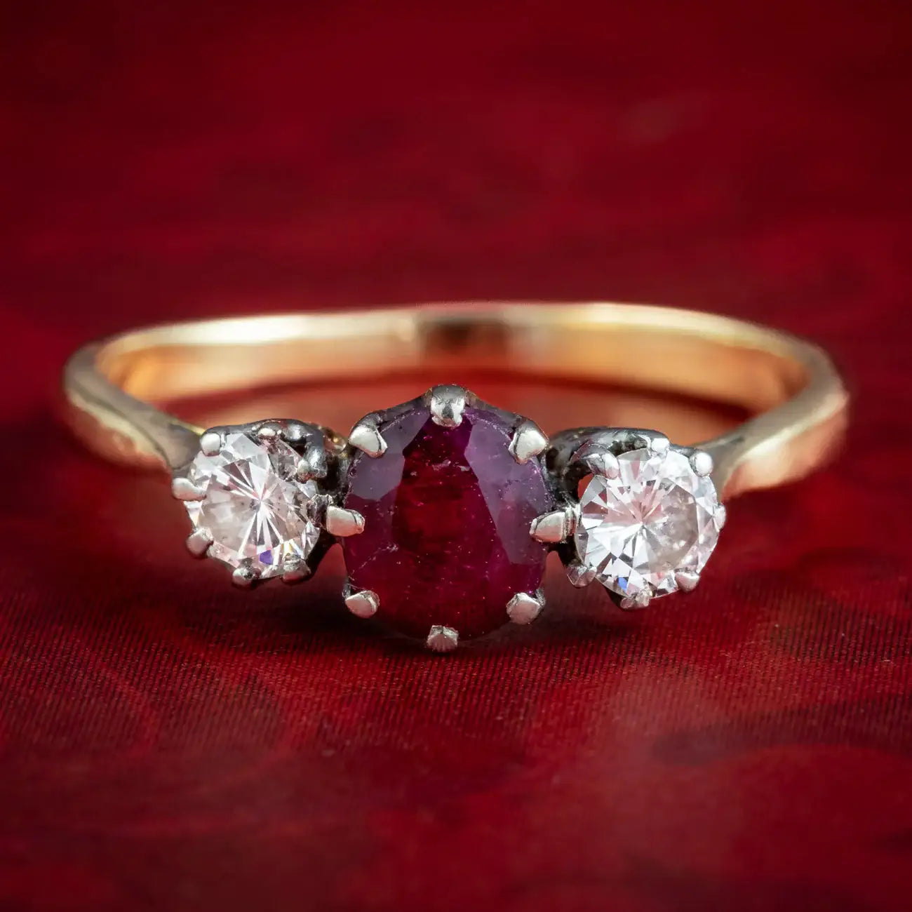 Ruby Collection Ruby Trilogy Rings For Women | Shop Ruby Diamond Trilogy Rings Online ...