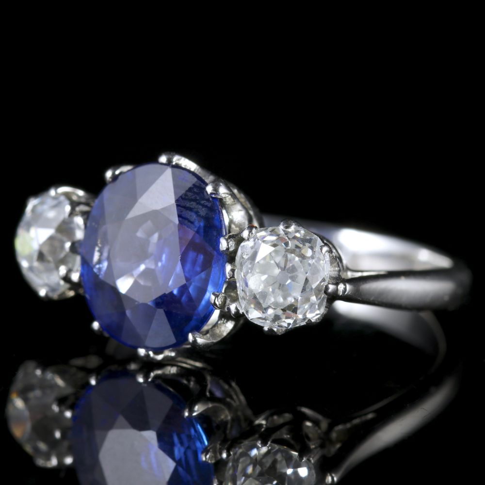 Antique Sapphire Trilogy Rings Collection