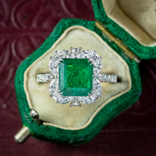 Vintage Emerald Engagement Rings | – Laurelle Antique Jewellery