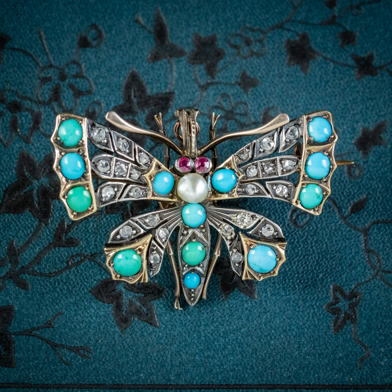 Antique Victorian Paste Butterfly Brooch