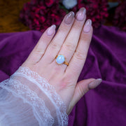 Victorian Style Opal Solitaire Ring 3ct Cultured Opal