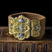 Antique Georgian Cuff Bracelet Pinchbeck Silver Clasp