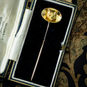 Vintage Fox Stick Pin 18ct Gold Dated 1970