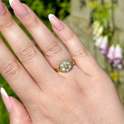 Antique Georgian Opal Diamond Daisy Cluster Ring