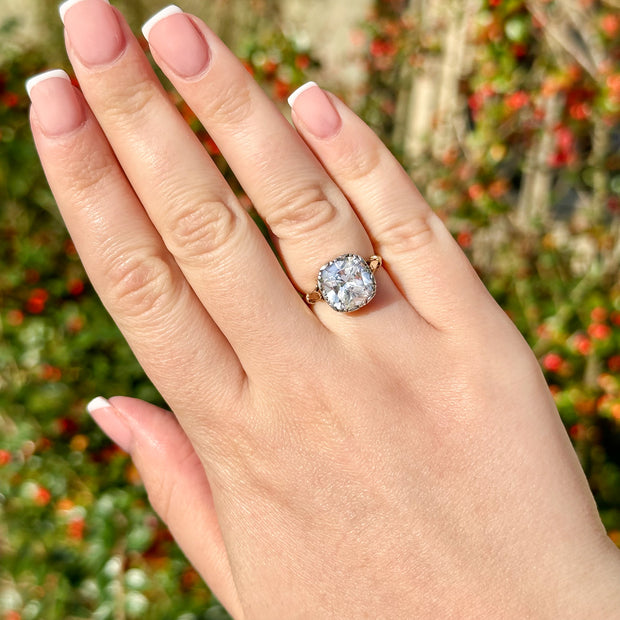 Georgian Style Cushion Cut Paste Solitaire Ring