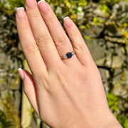 Antique Edwardian Sapphire Diamond Trilogy Ring 0.80ct Sapphire