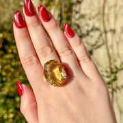 Vintage Citrine Cocktail Ring 25ct Citrine