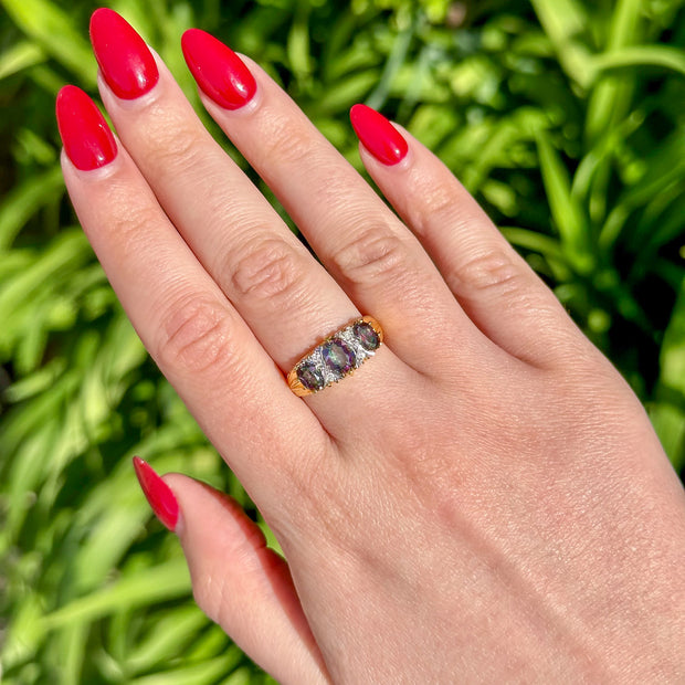 Victorian Style Mystic Topaz CZ Ring