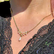 Vintage Baroque Pearl Lavaliere Necklace 9ct Gold