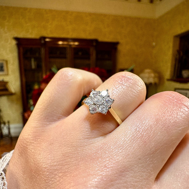 Vintage Diamond Cluster Ring 0.70ct Total