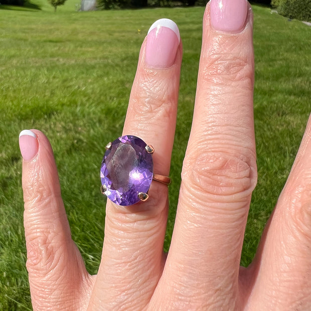 Vintage Amethyst Cocktail Ring 14ct Amethyst