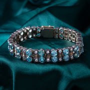 Art Deco Blue Zircon White Sapphire Bracelet