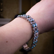 Art Deco Blue Zircon White Sapphire Bracelet