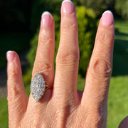 Antique Victorian Diamond Navette Cluster Ring 2ct Total