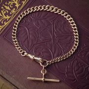 Antique Edwardian Albert Bracelet 9ct Gold Curb Chain 