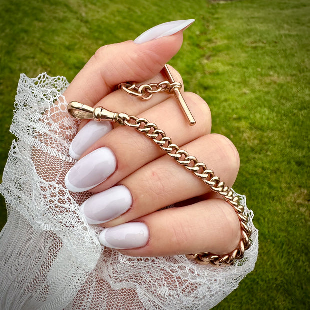 Antique Edwardian Albert Bracelet 9ct Gold Curb Chain