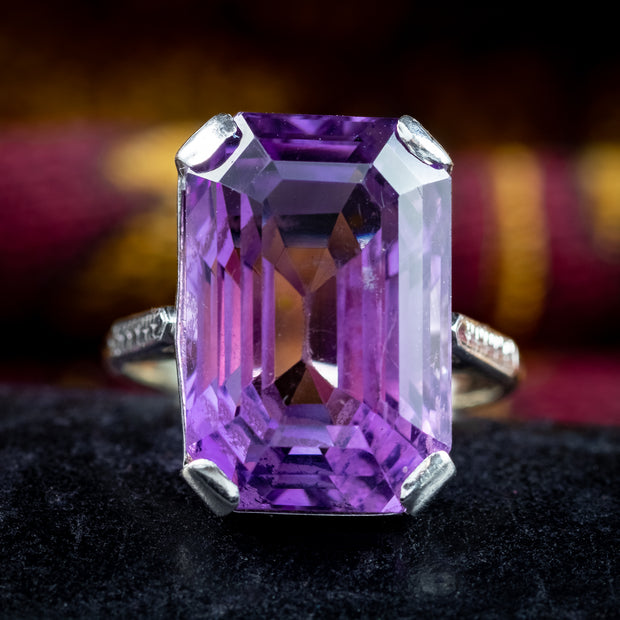 Art Deco Style Amethyst Cocktail Ring 22ct Amethyst 