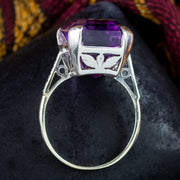Art Deco Style Amethyst Cocktail Ring 22ct Amethyst 