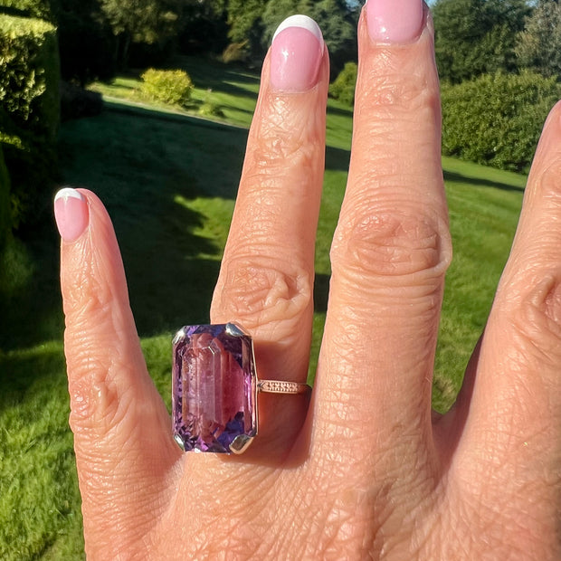 Art Deco Style Amethyst Cocktail Ring 22ct Amethyst 