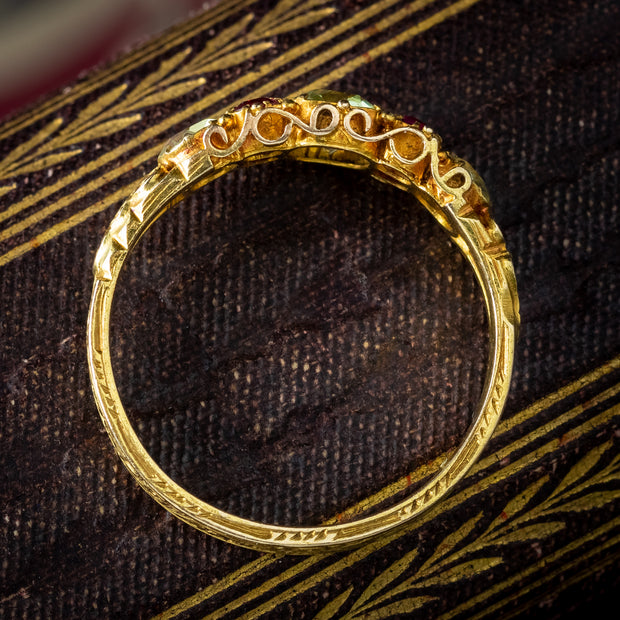 Antique Georgian Chrysoberyl Ruby Ring 