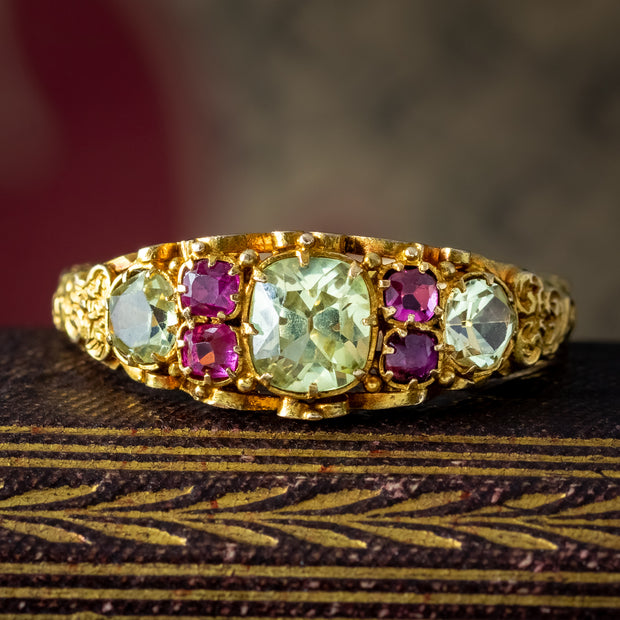 Antique Georgian Chrysoberyl Ruby Ring 