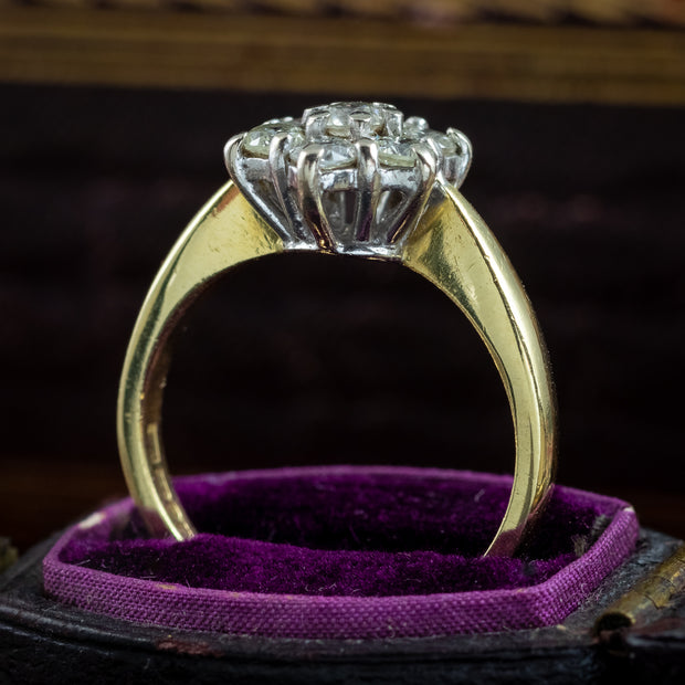 Vintage Diamond Cluster Ring 0.75ct Total Dated 2000