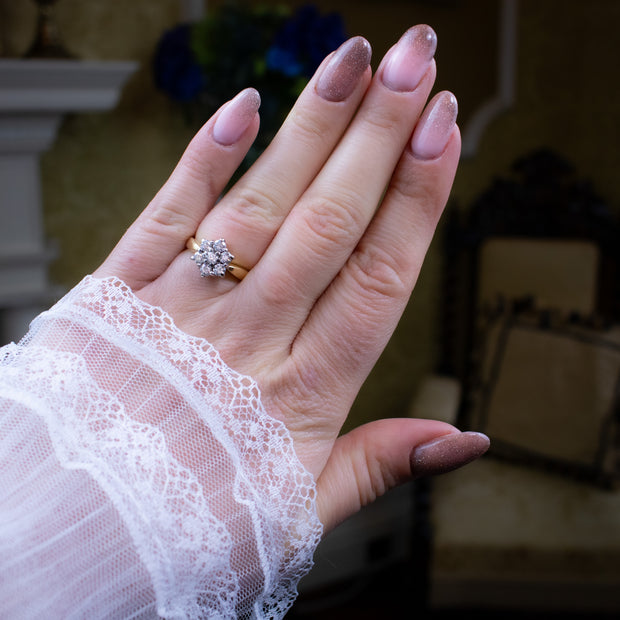 Vintage Diamond Cluster Ring 0.75ct Total Dated 2000