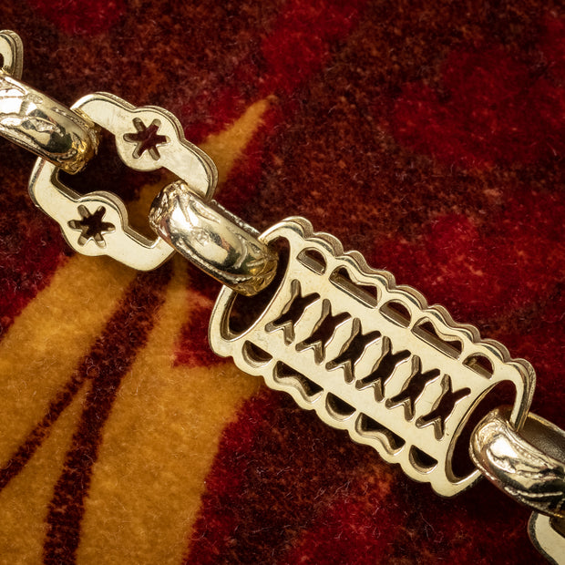 Victorian Style Albert Chain Bracelet Silver 18ct Gold Gilt