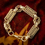 Victorian Style Albert Chain Bracelet Silver 18ct Gold Gilt