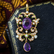 Antique Edwardian Suffragette Pendant Brooch 15ct Gold 