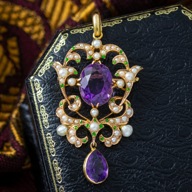 Antique Edwardian Suffragette Pendant Brooch 15ct Gold 