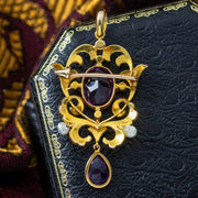 Antique Edwardian Suffragette Pendant Brooch 15ct Gold 