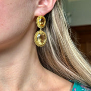 Antique Victorian Citrine Drop Earrings 18ct Gold