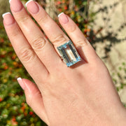 Art Deco Aquamarine Cocktail Ring 28.45ct Aqua