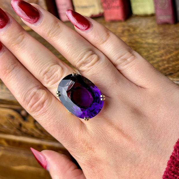 Vintage Amethyst Cocktail ring 32ct Amethyst