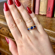 Antique Edwardian Sapphire Diamond Ring 1.4ct Sapphire Dated 1904