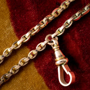 Antique Victorian Guard Chain 9ct Gold 62 Inch