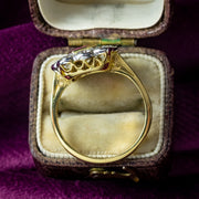 Art Deco Sapphire Diamond Cluster Ring 1.2ct Pink Sapphire