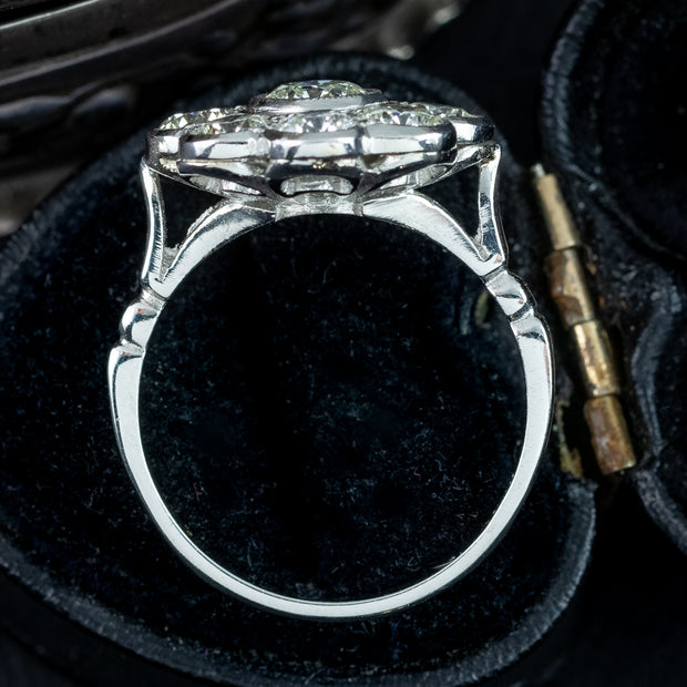 Edwardian Style Diamond Cluster Ring 2.36ct Total