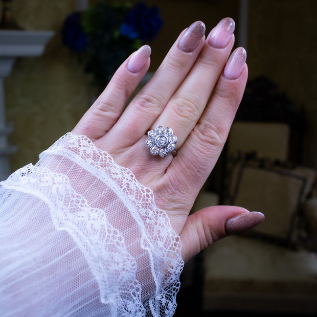 Edwardian Style Diamond Cluster Ring 2.36ct Total