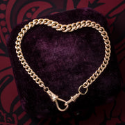 Antique Victorian Albert Bracelet 9ct Gold Curb Chain